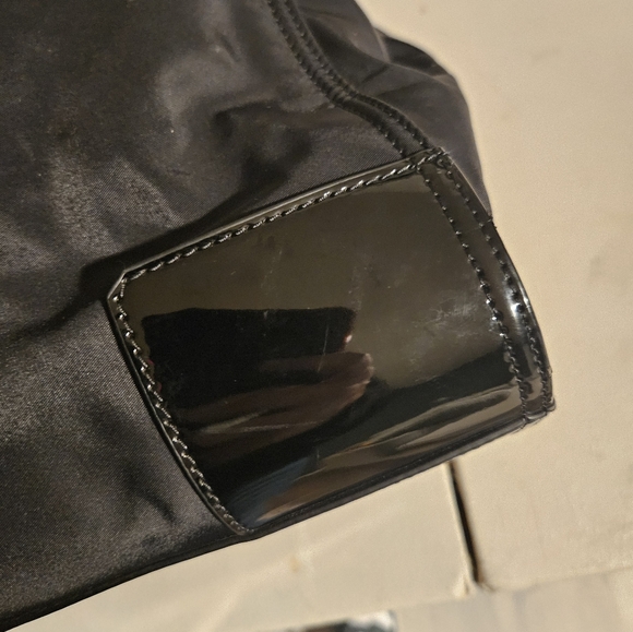 Tory Burch Ella Nylon & Patent Leather Black Tote Bag - Picture 10 of 14